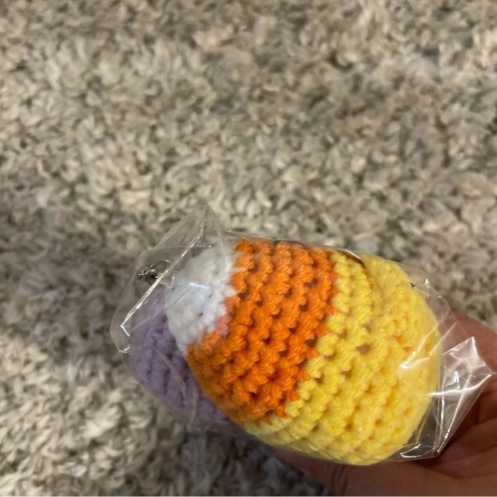 Cute Positive Candy Corn Plush Keychains Trio sealed